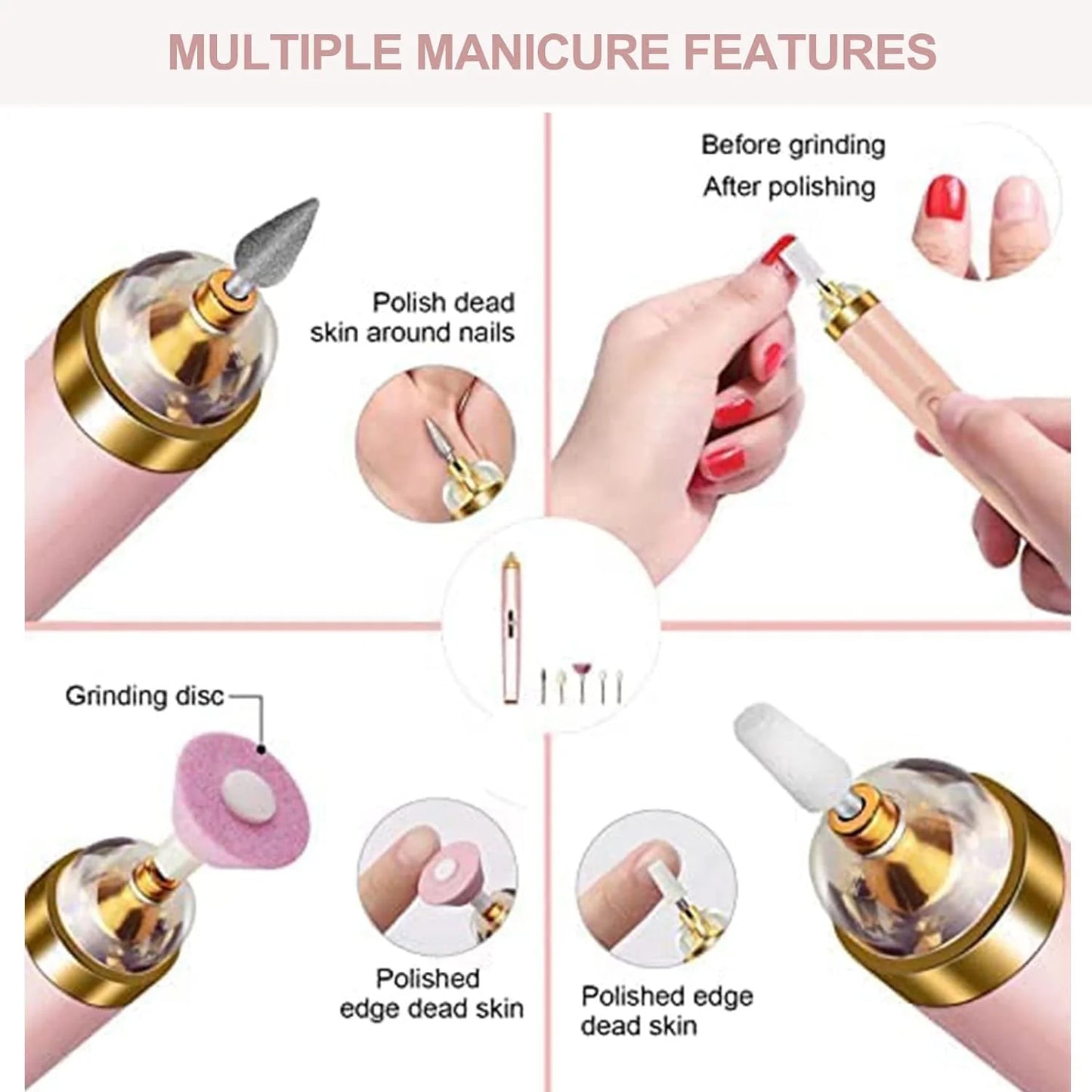 5 Professional - Grade Nail Care Heads
