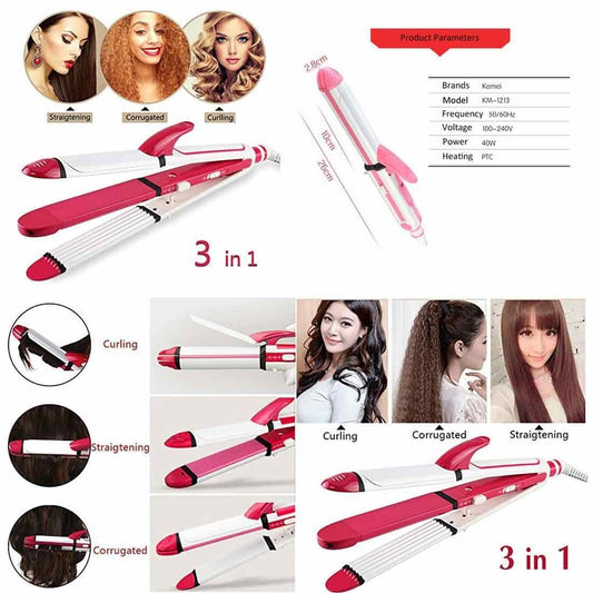 Kemei Hair Straightener 3 in 1 KM 1291