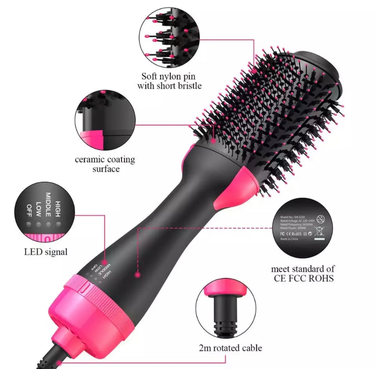 One Step 3 In 1 Hot Air Brush High Quality